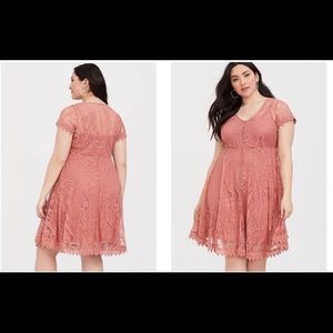Torrid size 2 blush pink lace dress